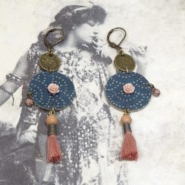 Boucles d’oreilles tissu japonais