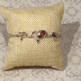 Bracelet argent 925 et ambre de la Baltique