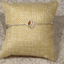 Bracelet argent 925 et ambre de la Baltique