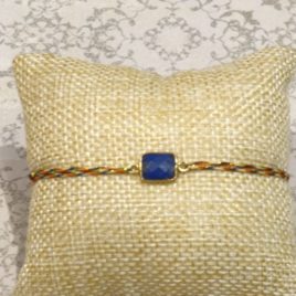 Bracelet argent 925,et lapis-lazuli