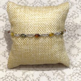 Bracelet argent 925 et ambre de la Baltique