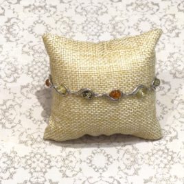 Bracelet argent 925 et ambre de la Baltique