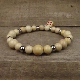 Bracelet homme jaspe écru