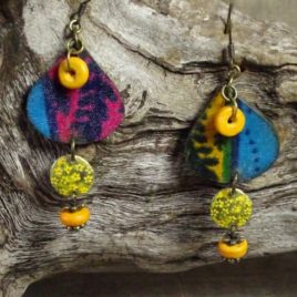 Boucles d’oreilles tissu wax