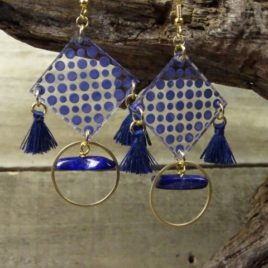 Boucles d’oreilles bleu marine