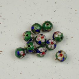 Perle émail cloisonné 8 mm de diamètre