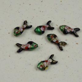 Poisson émail cloisonné noir