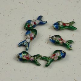 Poisson émail cloisonné bleu