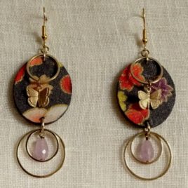 Boucles d’oreilles tissu japonais