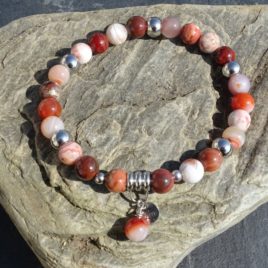Agate multicolore aux tons chauds