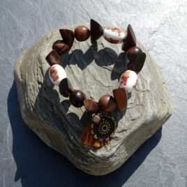 Bracelet bois de kamagong céramique