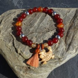 Bracelet cornaline claire et foncé