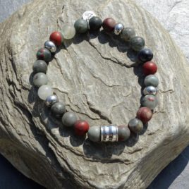 Bracelet homme jaspe army