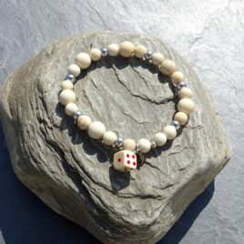 Bracelet homme jaspe écru