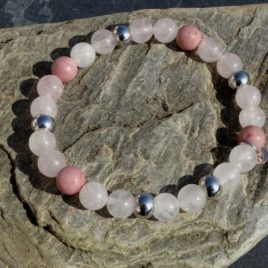 Bracelet quartz rose rhodonite